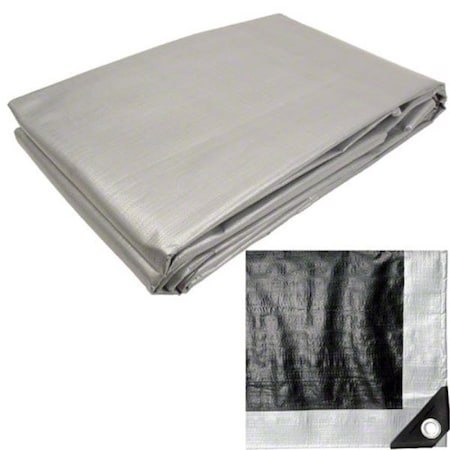 True Guard 6 in x 8 in Tarp, Silver/Black 100796